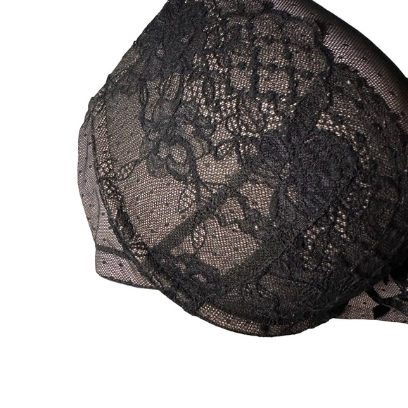 Cacique 40DDD Lightly Lined Boost Balconette With Lace pink and black lace bra - Picture 2 of 12